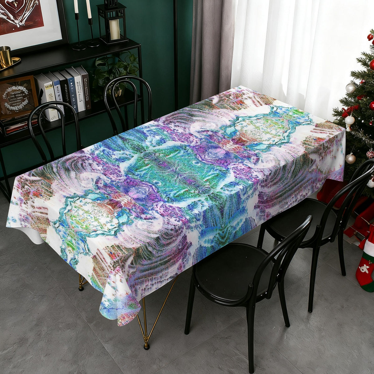 Tablecloth: Turgite, Iridescent Hematite, — Graves Mountain, Georgia, USA — EX Robert Plant — Inverted Color