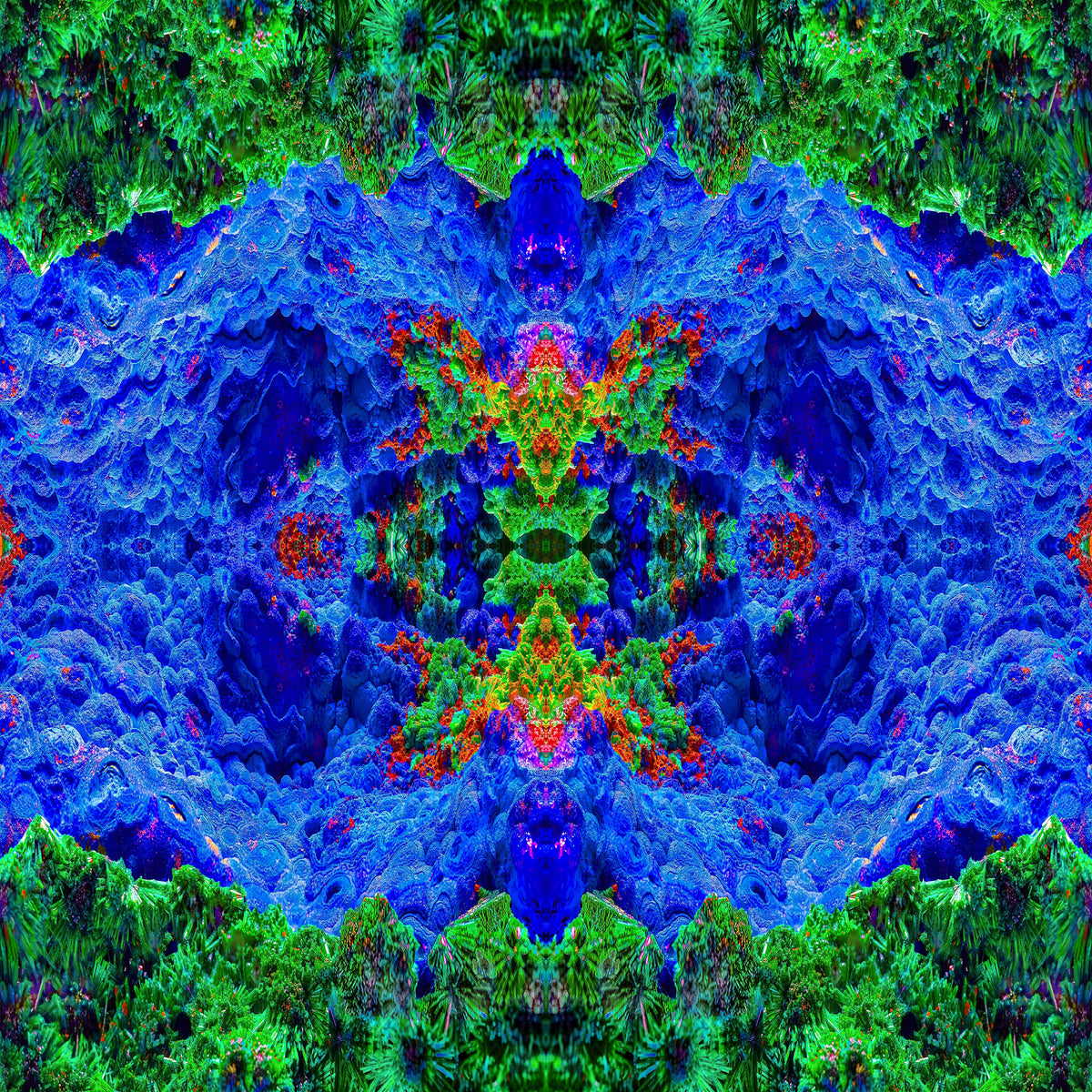 Tablecloth: Azurite Primary Malachite, with Cuprite — Copper Queen Mine, Bisbee, Cochise County, Arizona, USA — EX Yale Collection circa 1890's — Original Color