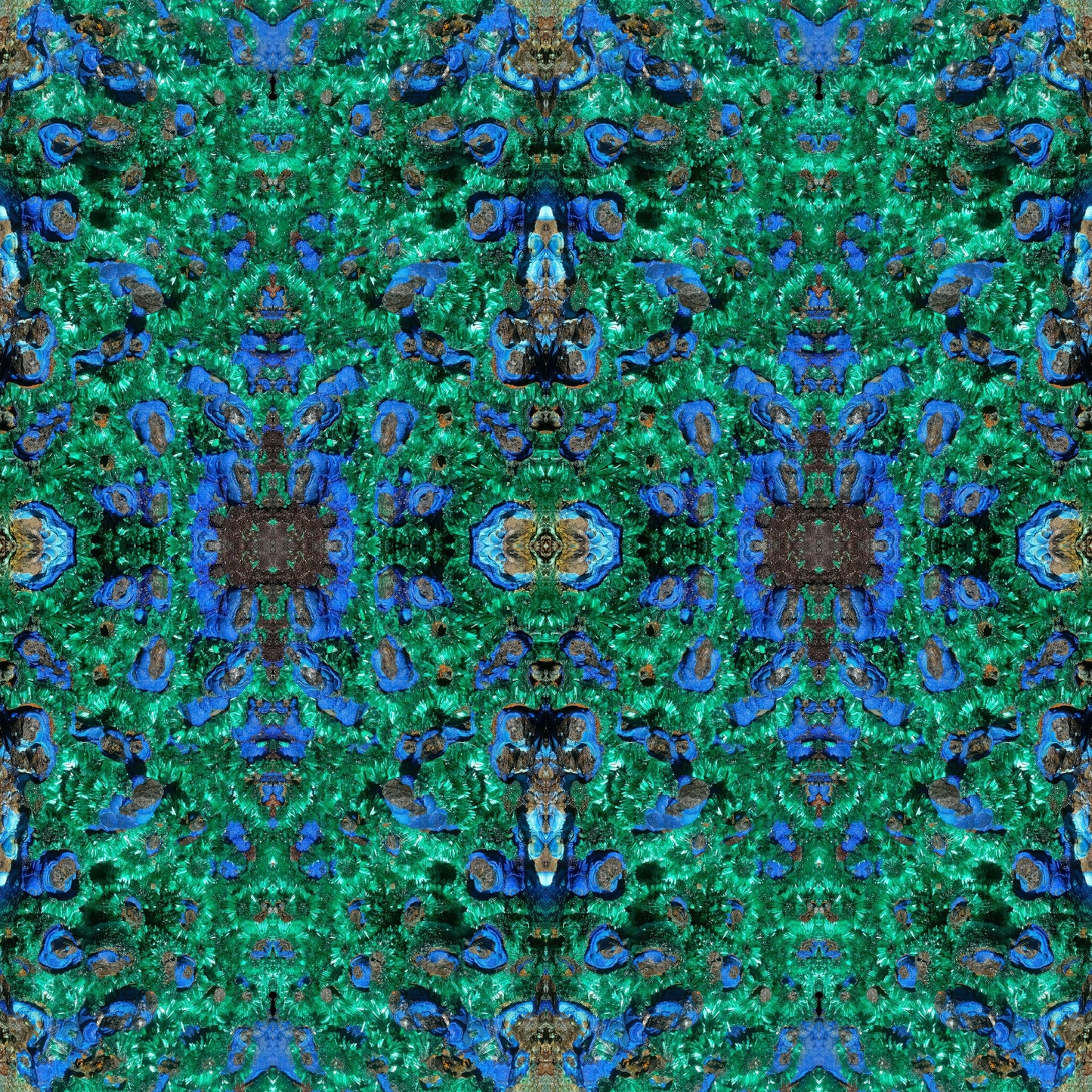 Beanie: Malachite Crystals and Azurite Botryoids, Queen Copper Mine, Bisbee, Arizona, USA, EX Yale, Circa 1900, Original Color Version 1