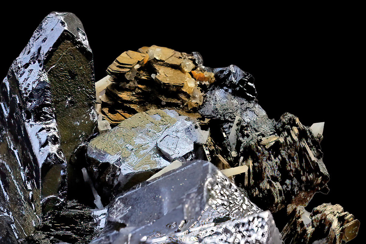 Tablecloth: Galena, with Chalcopyrite — Dalnegorsk, Primorsky Krai, Russia