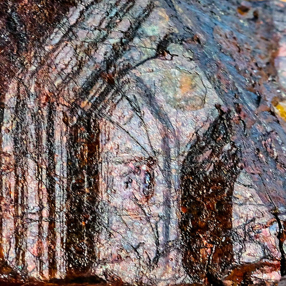 Address Book: Limonite pseudo Pyrite, Iridescent, Raleigh, North Carolina