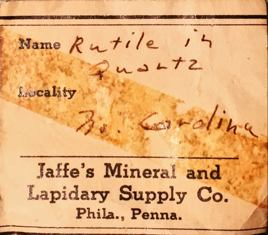 Tablecloth: Quartz, Rutile Included (Rutilated) — Alexander County, North Carolina, USA — EX Jaffe's Minerals — Original Color