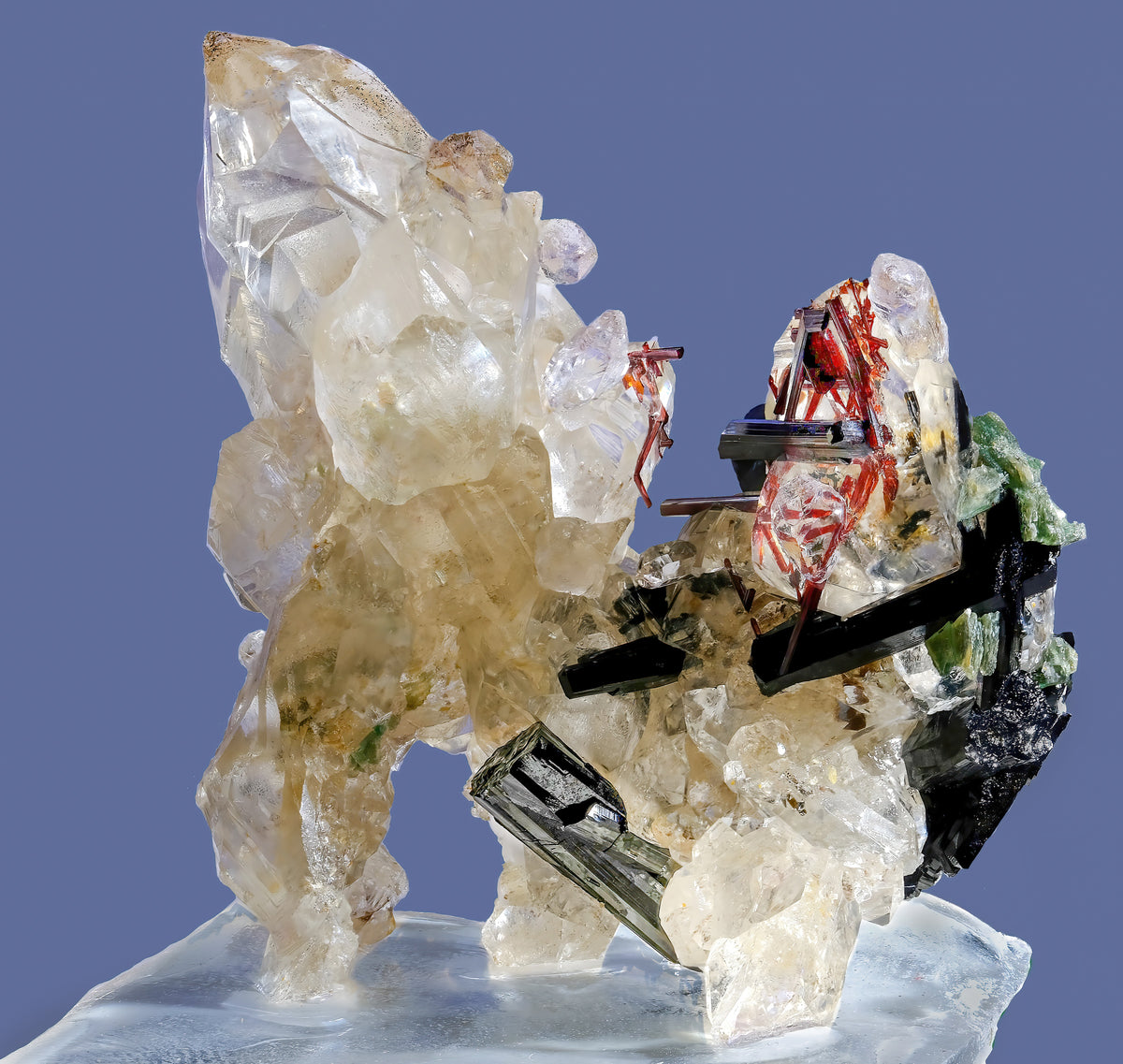 Tablecloth: Quartz ,Scepter, with, Reticulated, Rutile — NAEM, Alexander County, North Carolina, USA