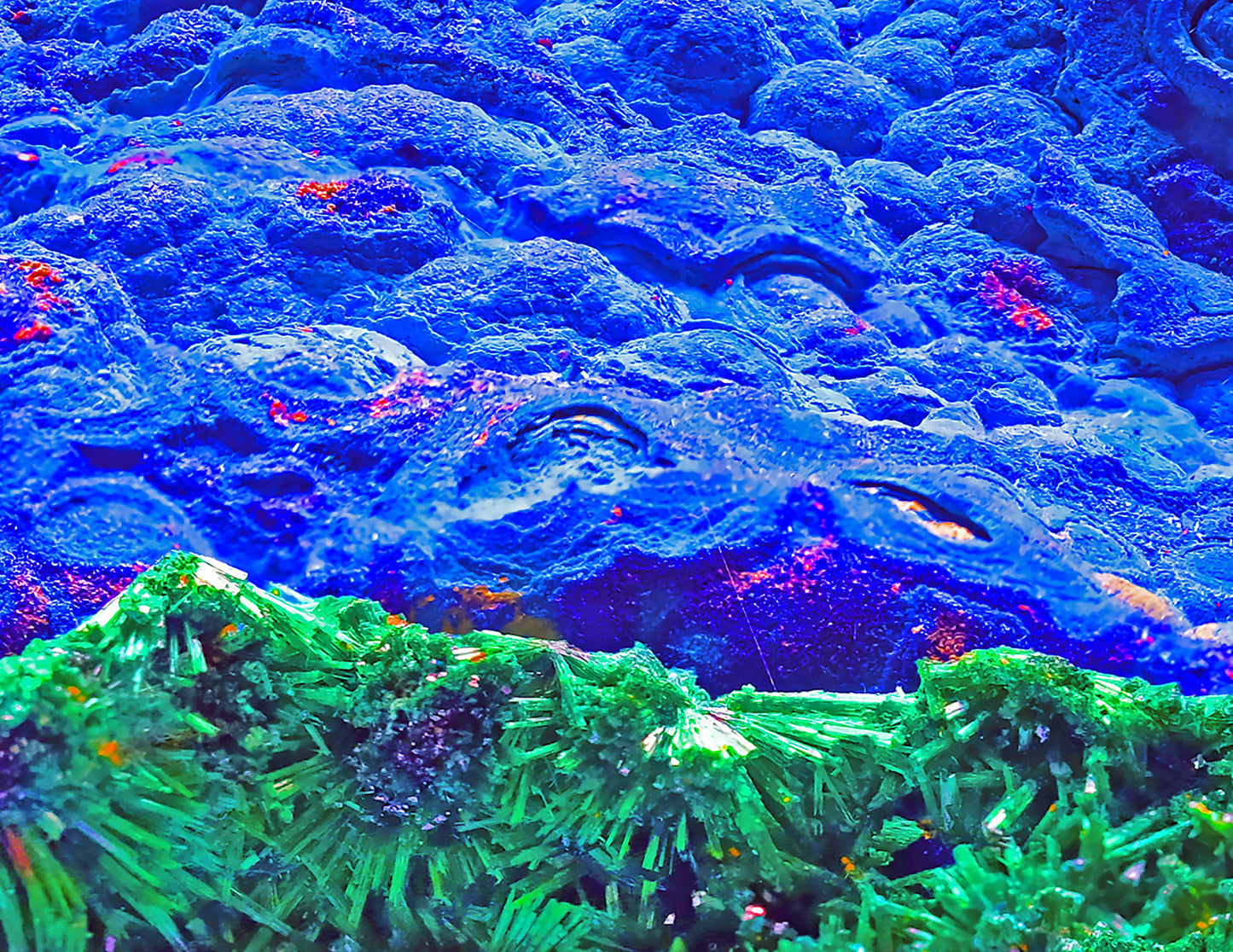 Mens Short Sleeve Shirt: Malachite-Azurite-Cuprite Bisbee, Arizona circa 1897, EX Yale Collection