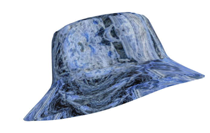 Bucket Hat: Kyanite, Fluorescent, Black Mountain, North Carolina, USA INVERTED COLOR