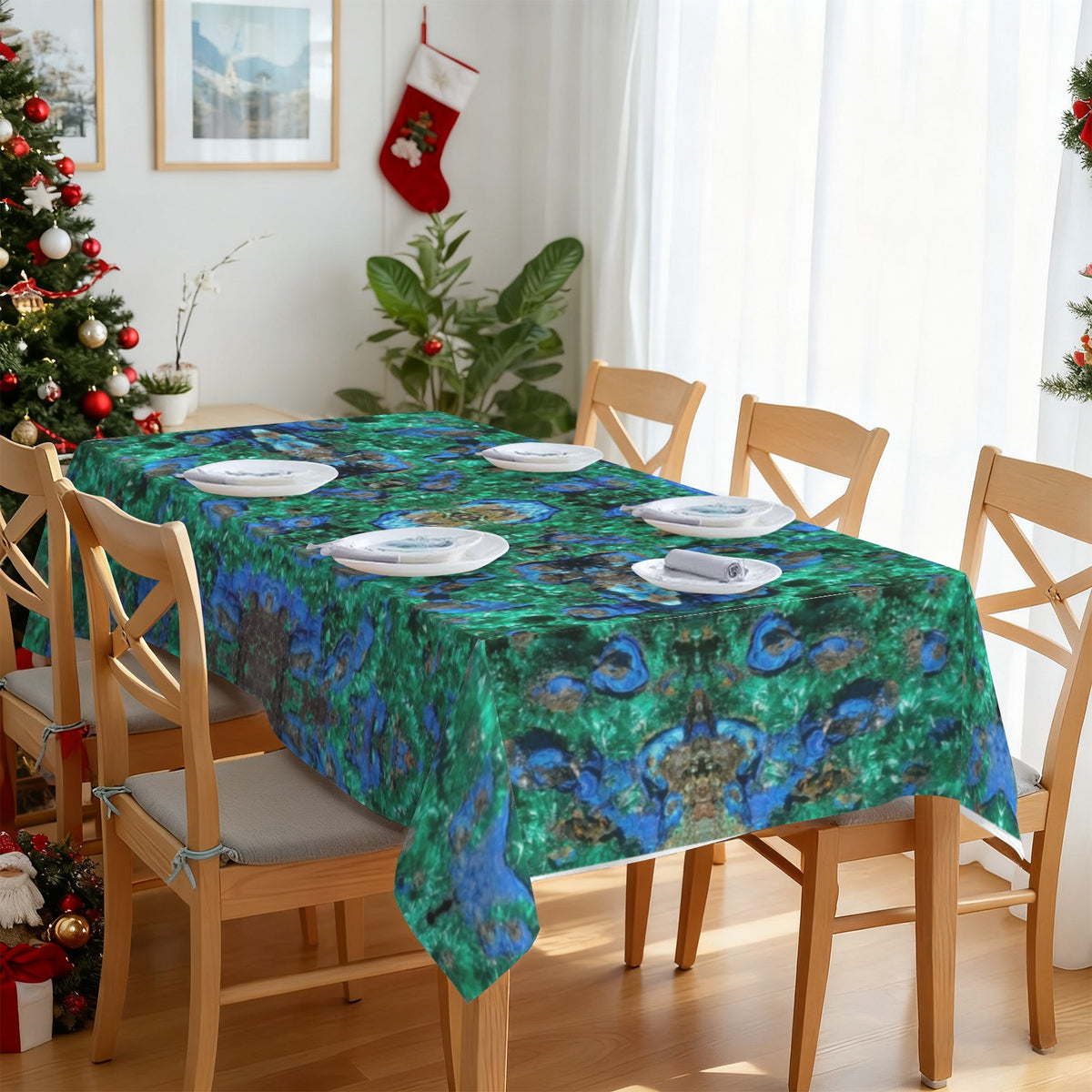 Tablecloth: Primary Malachite , Azurite,  with Cuprite — Bisbee, Cochise County, Arizona, USA — EX Yale University — Original Color