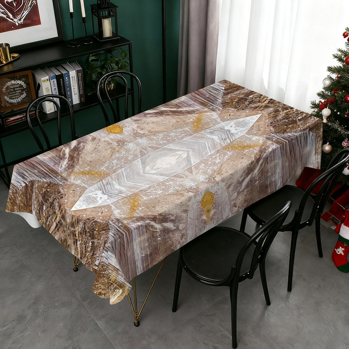 Tablecloth, 102x60, Original Color, Quartz, Smoky, Hiddenite, Alexander County, North Carolina, USA