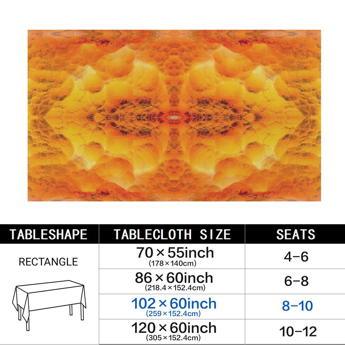 Tablecloth: Hemimorphite — China — Inverted Color
