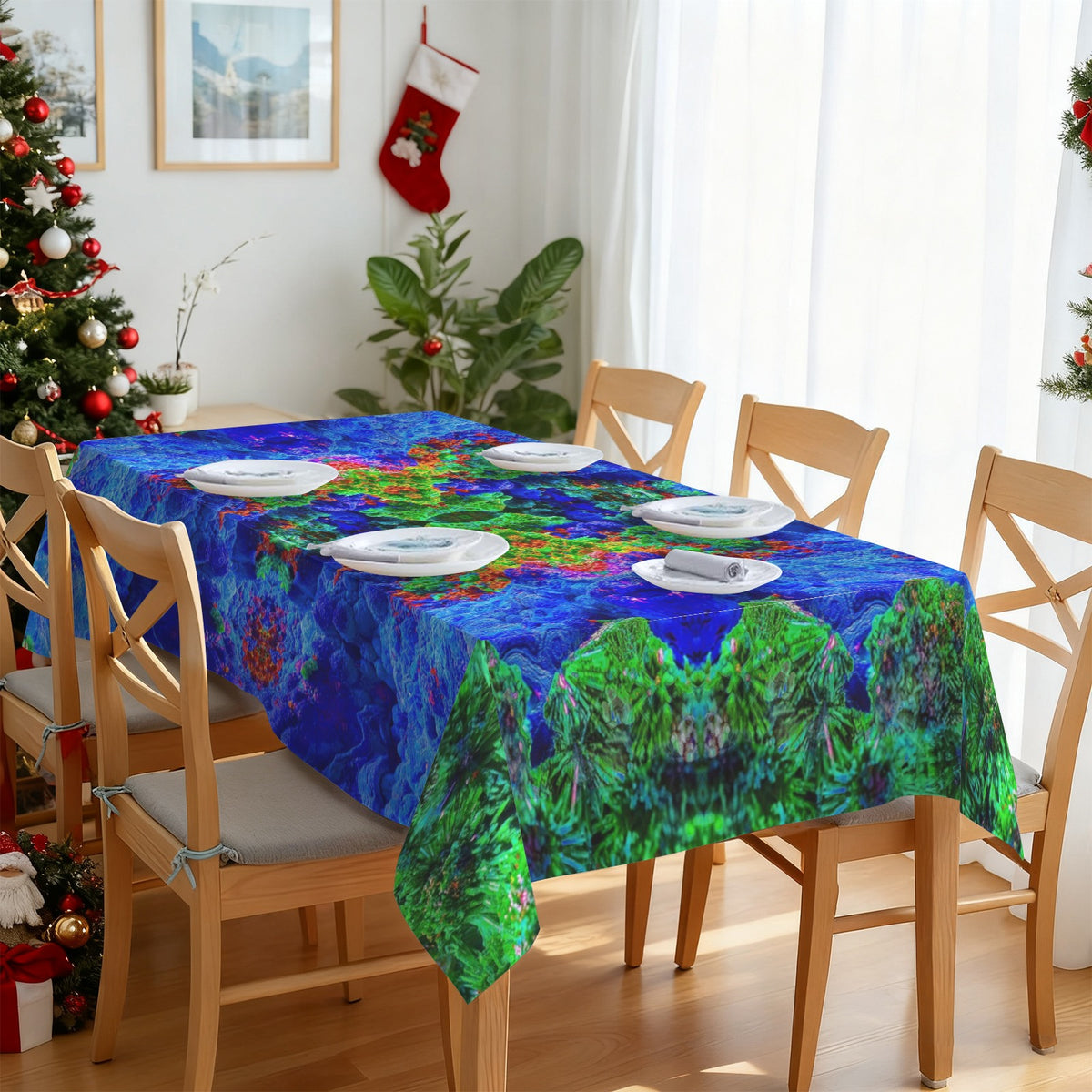 Tablecloth: Primary Malachite , Azurite,  with Cuprite — Bisbee, Cochise County, Arizona, USA — EX Yale University — Original Color
