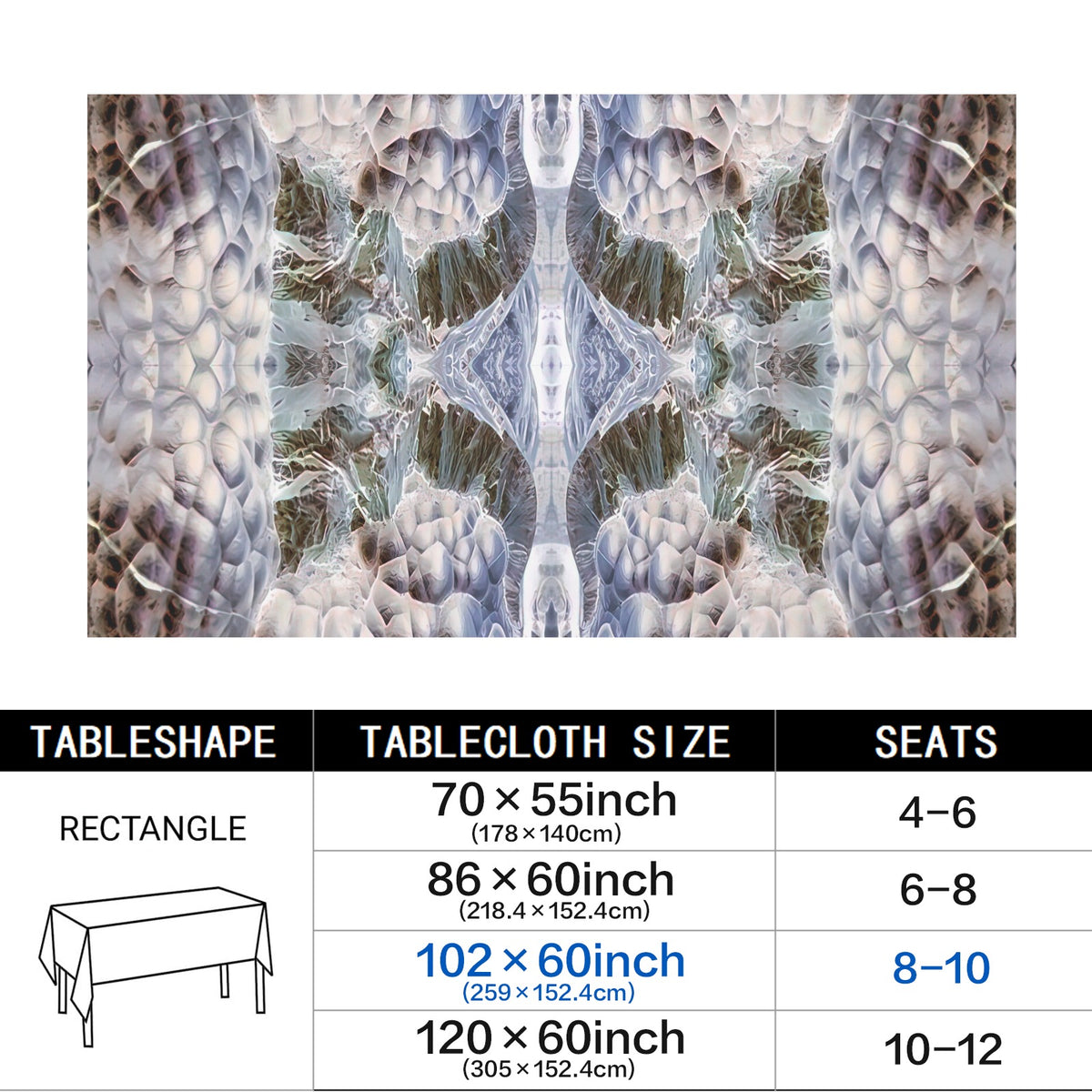 Tablecloth: Hematite, Botryoidal — New Mexico, USA — Inverted Color