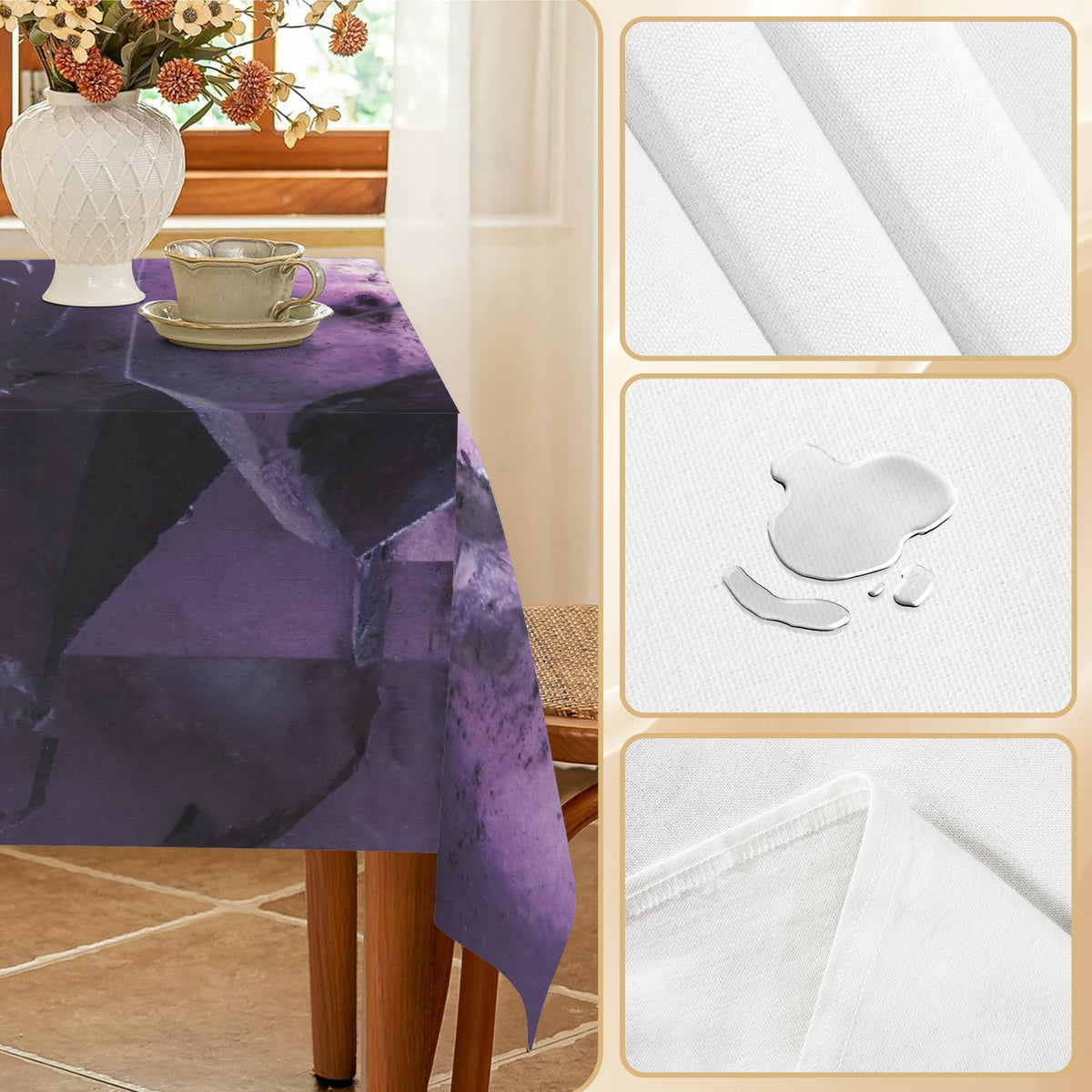 Tablecloth: Quartz, with Chlorite — Montgomery Couty, North Carolina, USA — Colorized Violet