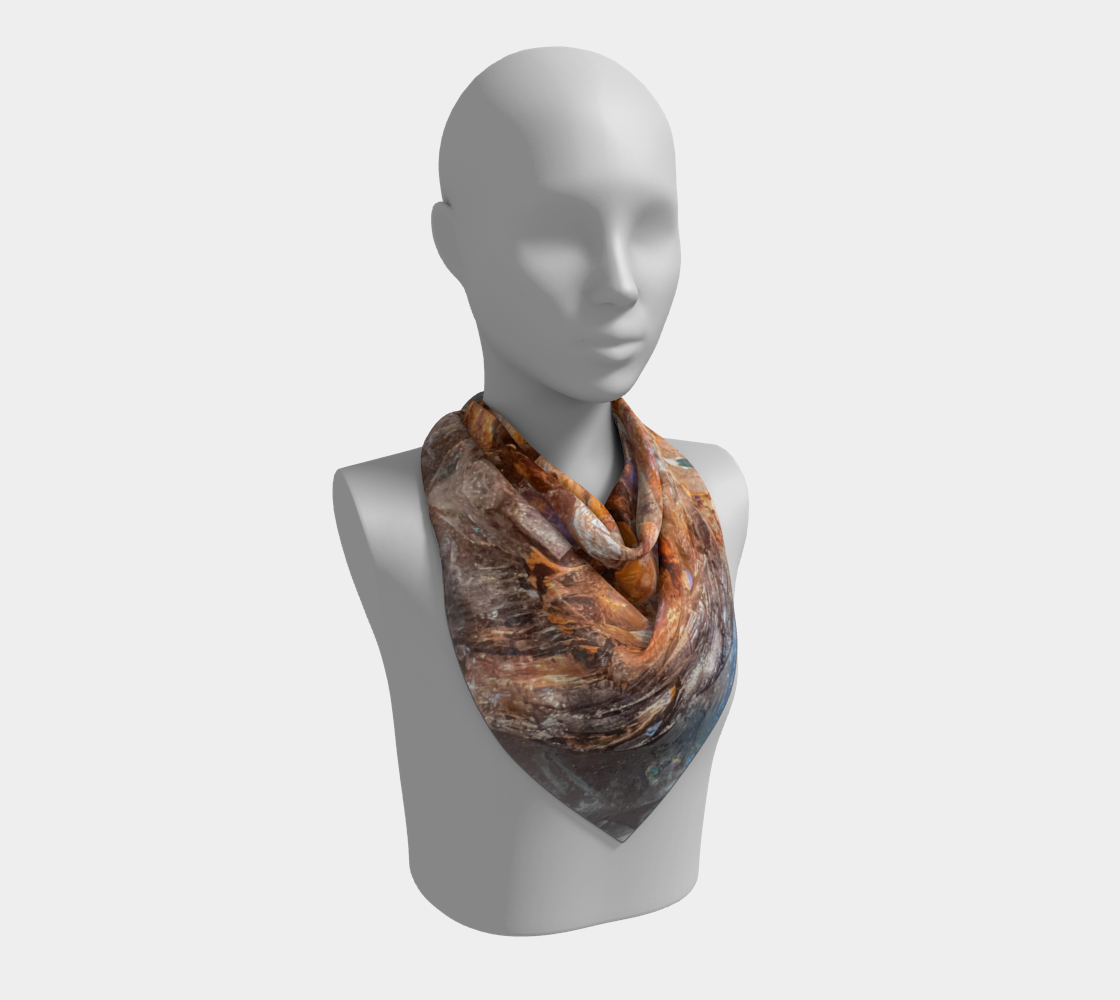 Square Scarf: Quartz, Mud Included, Alexander County, North Carolina, USA, EX Kenny Gay, Original Color