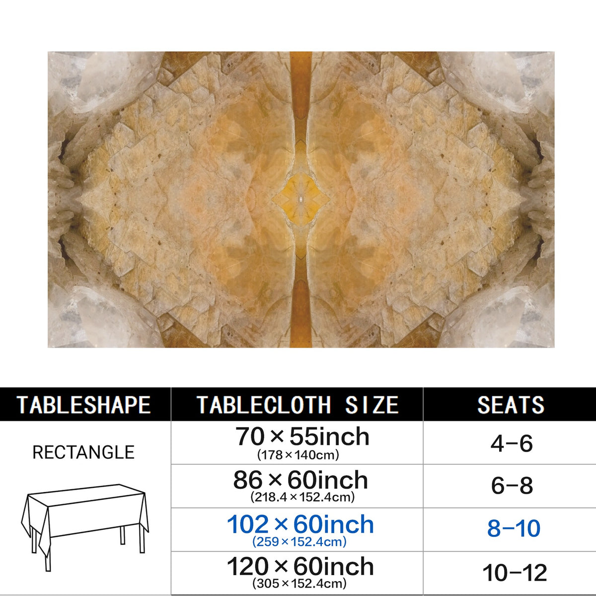 Tablecloth: Muscovite, with Topaz — Pakistan — EX Lavinsky — Original Color
