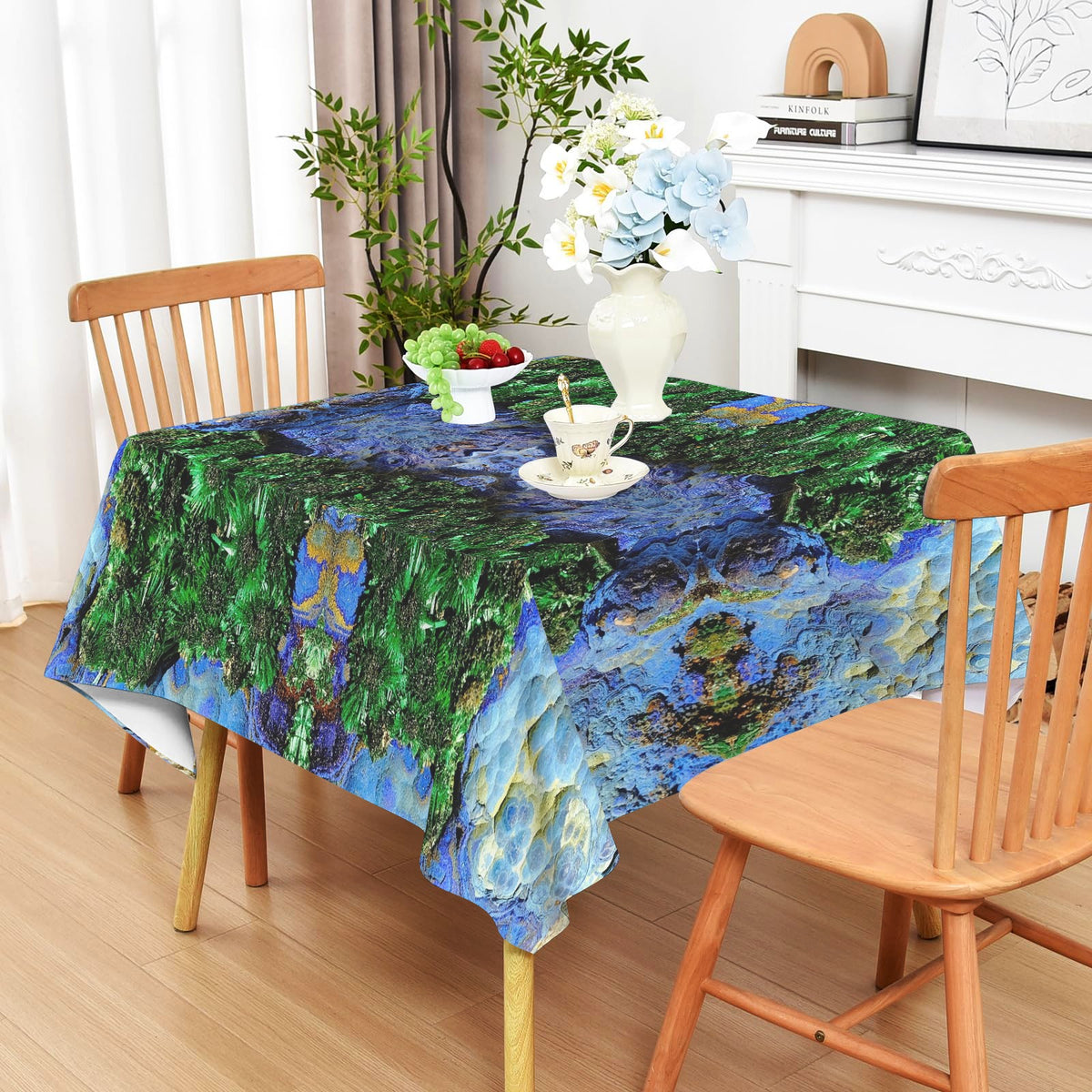 Tablecloth: Azurite Malachite, with Cuprite — Copper Queen Mine, Bisbee, Cochise County, Arizona, USA — EX Yale Collection circa 1890's — Original Color