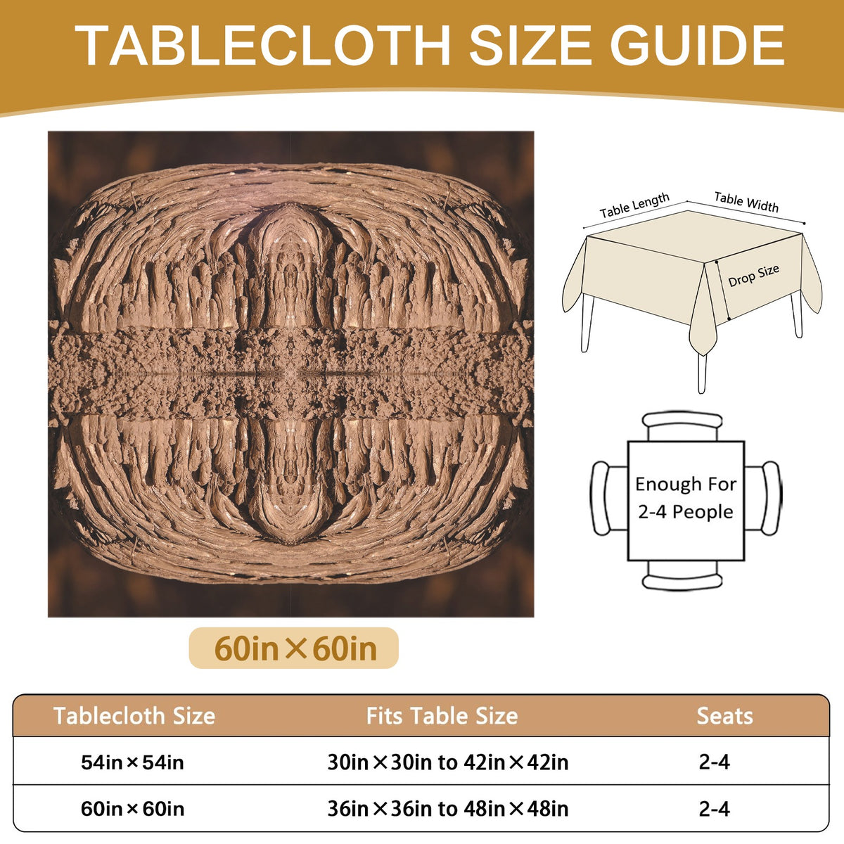 Tablecloth: Magnesium Crystals, Synthetic — Original Color