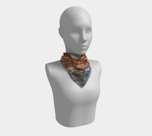 Square Scarf: Quartz, Mud Included, Alexander County, North Carolina, USA, EX Kenny Gay, Original Color