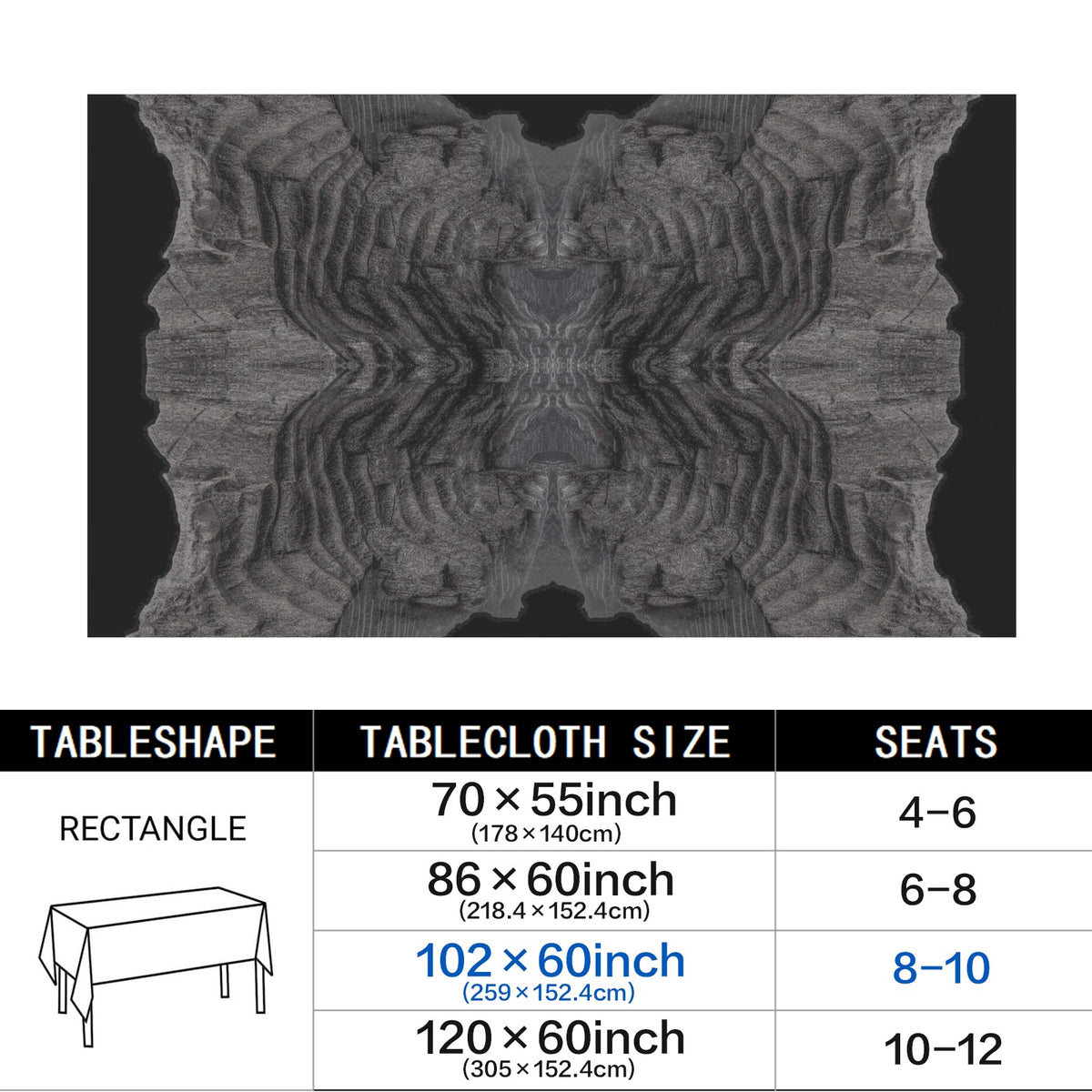 Tablecloth: Charcoal — Washington — Original Color