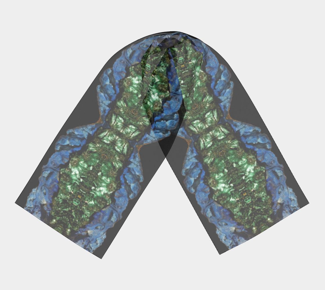 Long Scarf: Malachite Crystals and Azurite Botryoids, , Queen Copper Mine, Bisbee, Arizona, USA, EX Yale, Circa 1900, Original Color, VER 3