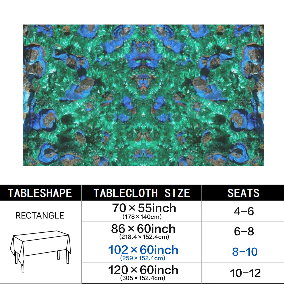Tablecloth: Primary Malachite , Azurite,  with Cuprite — Bisbee, Cochise County, Arizona, USA — EX Yale University — Original Color