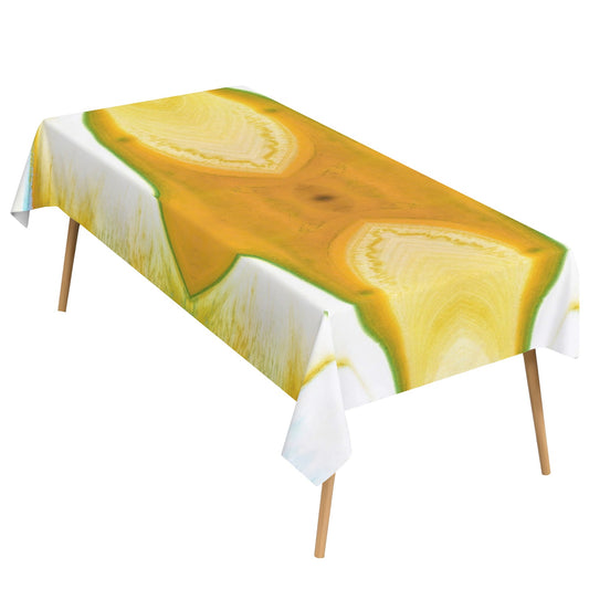 Tablecloth: A Color (Hansa Yellow) and D color (Pthalo Green) Dispersing in Croom Acrylic House Paint — North Carolina — Original Color