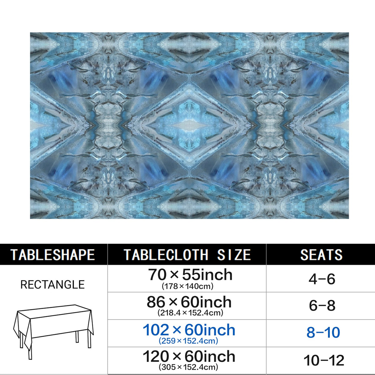 Tablecloth: Quartz, Mud Included — Cleveland, North Carolina — EX Kenny Gay — Inverted Color