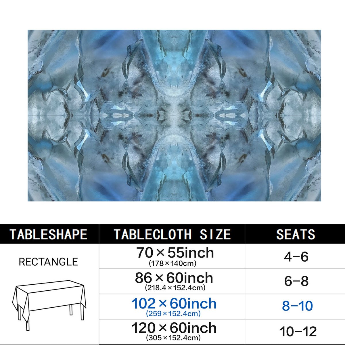 Tablecloth: Quartz, Mud Included — Cleveland, North Carolina — EX Kenny Gay — Inverted Color
