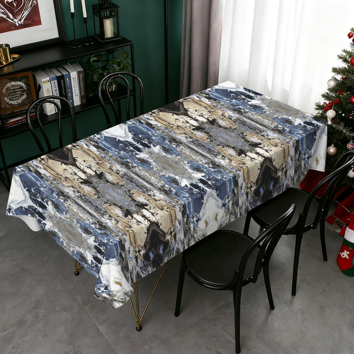 Tablecloth: Galena, with Chalcopyrite — Dalnegorsk, Primorsky Krai, Russia — Inverted Color