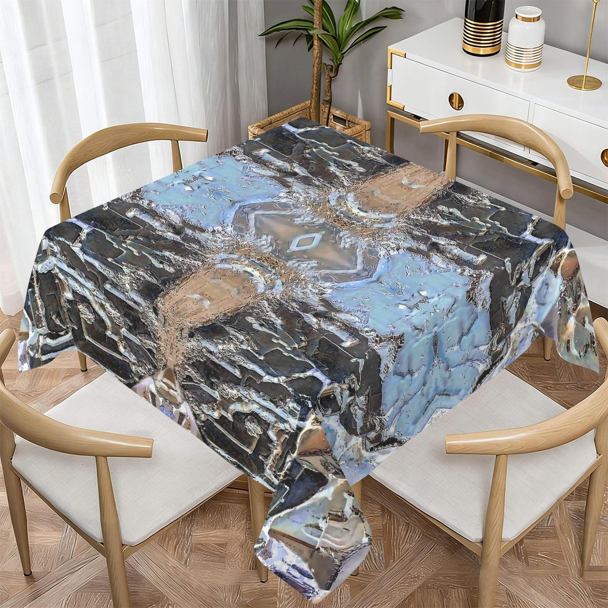 Tablecloth: Galena, w Chalcopyrite — Dal'Nagorsk, Russia — Inverted Color