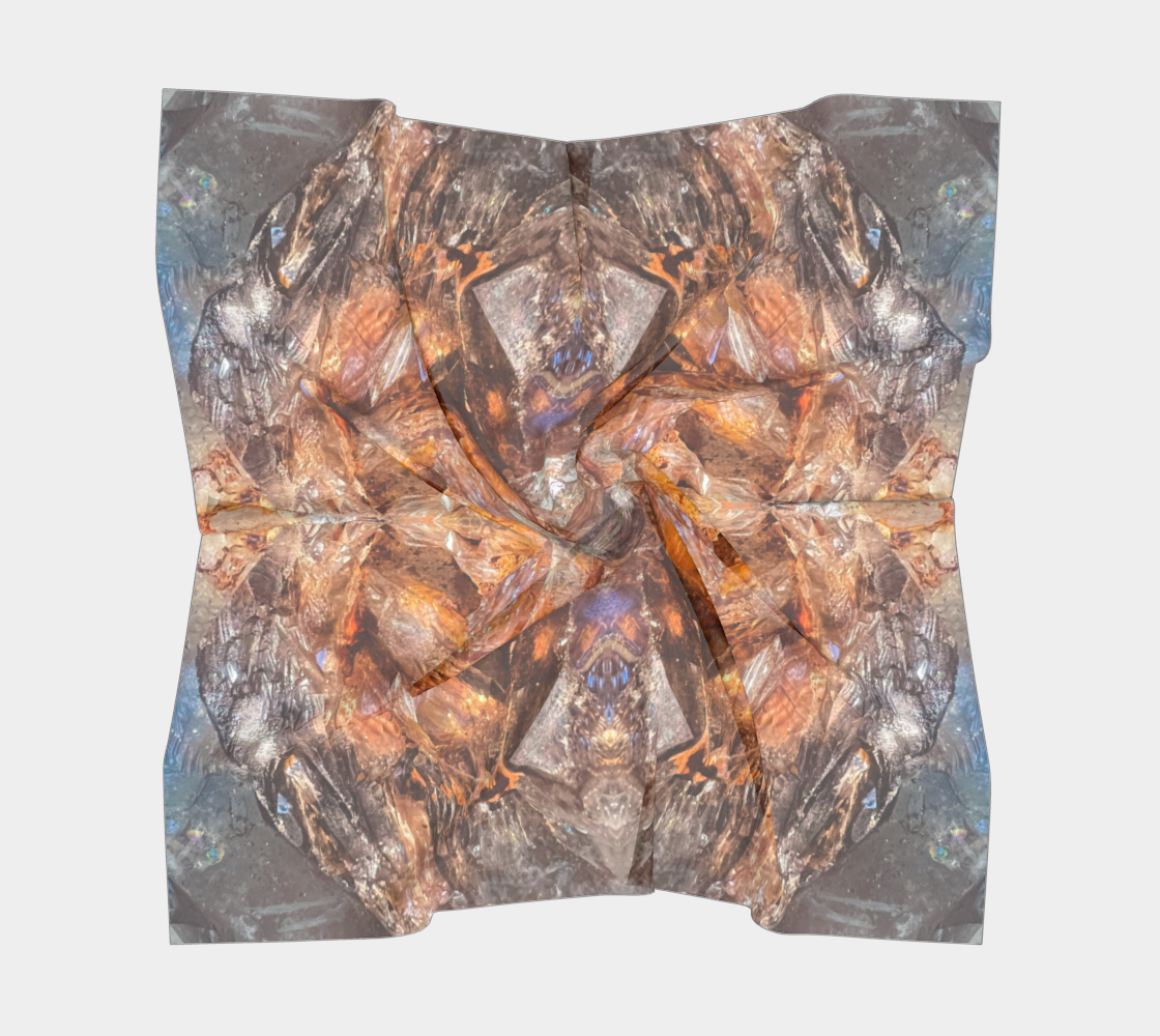 Square Scarf: Quartz, Mud Included, Alexander County, North Carolina, USA, EX Kenny Gay, Original Color