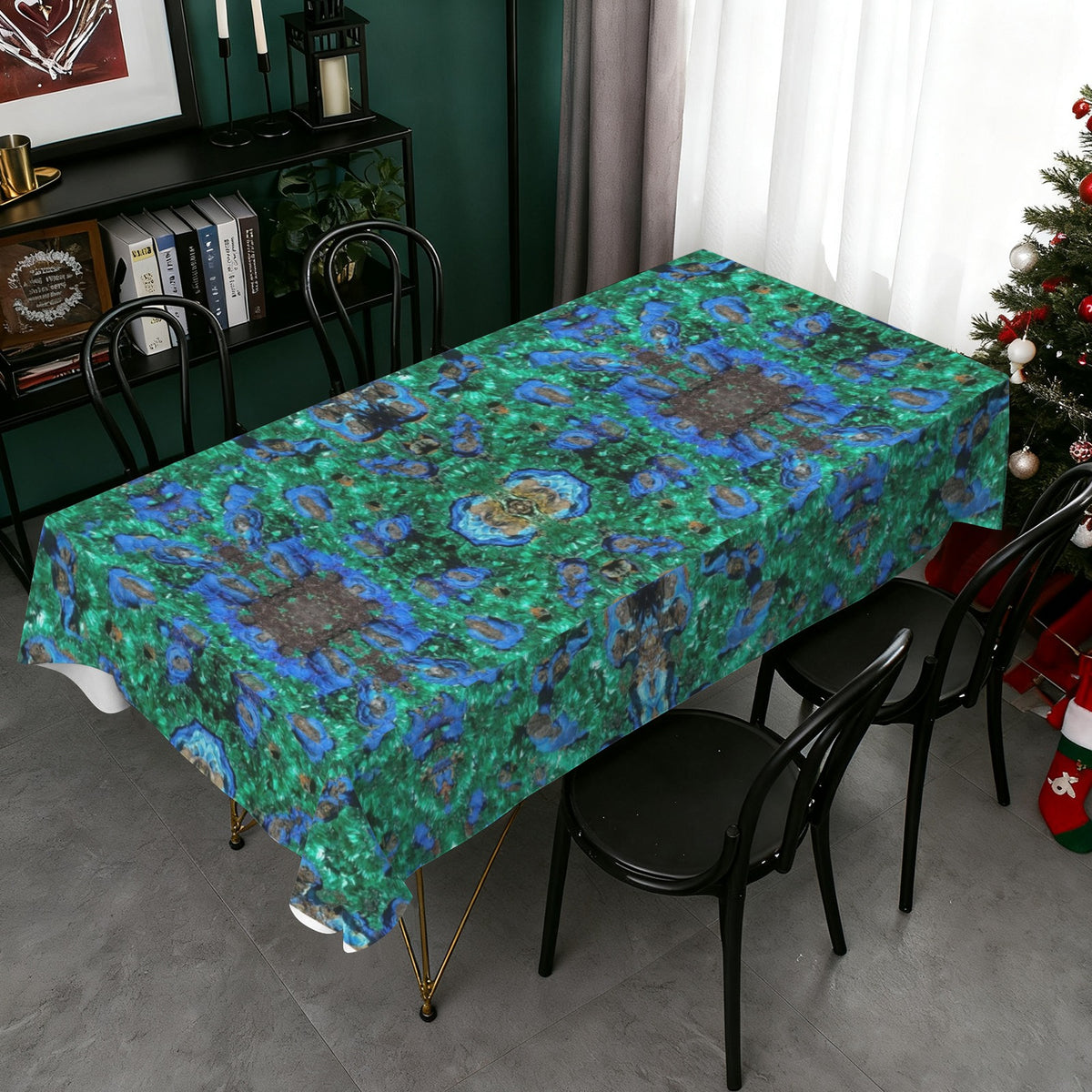 Tablecloth: Primary Malachite , Azurite,  with Cuprite — Bisbee, Cochise County, Arizona, USA — EX Yale University — Original Color