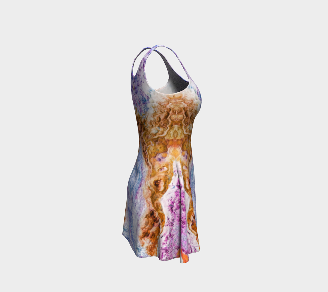 Flare Dress: Malachite Crystals and Azurite Botryoids, Queen Copper Mine, Bisbee, Arizona, USA, EX Yale, Circa 1900, Inverted Color
