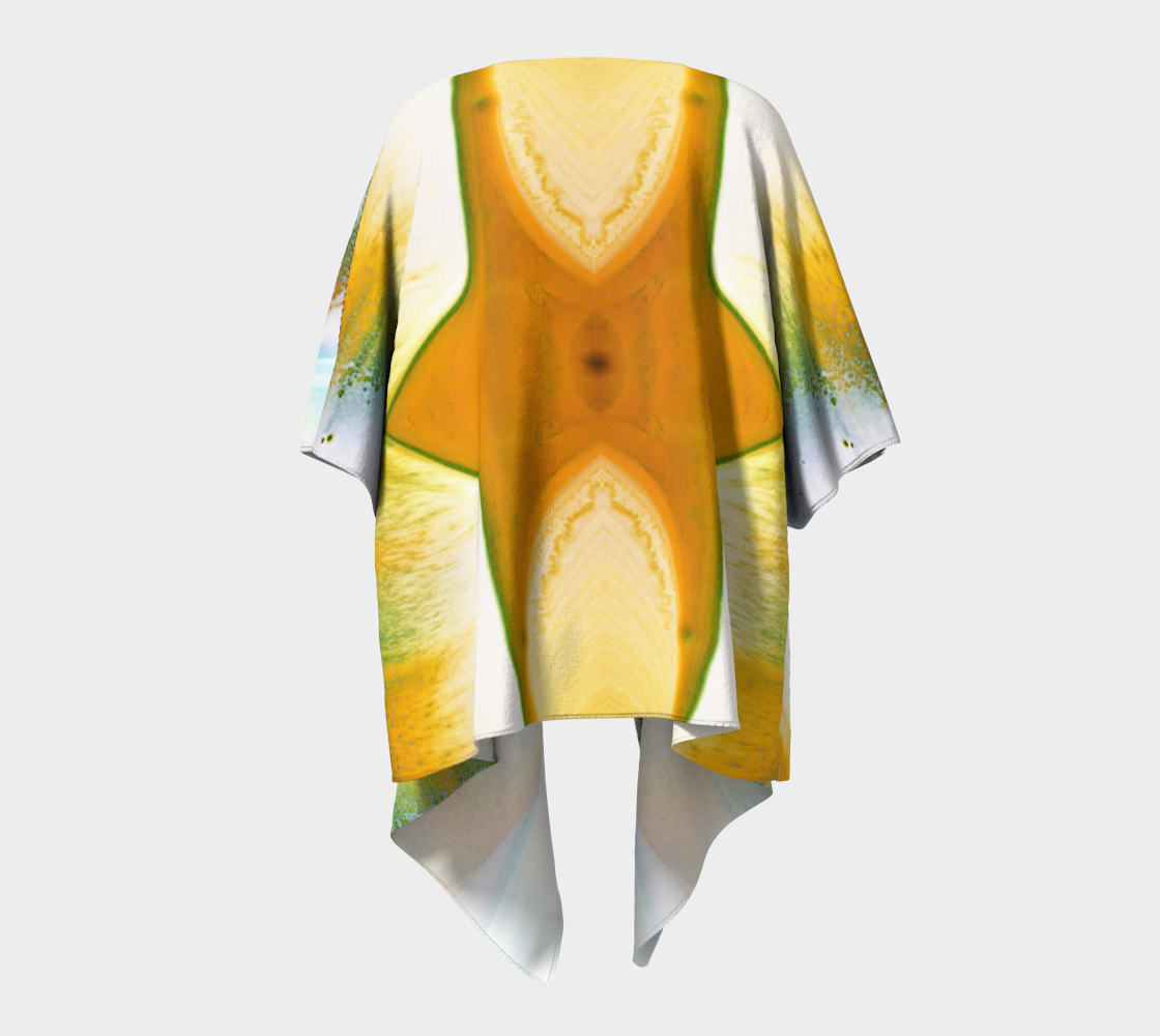 Draped Kimono: A Color (Hansa Yellow) D Color (Pthalo Green) Dispersing in Croom Acylic House Paint