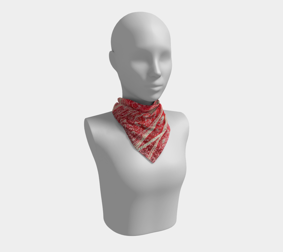 Square Scarf - H Color, (Toluidine Red) Dispersing in Croom Acrylic House Paint, Red Original Color Version -2