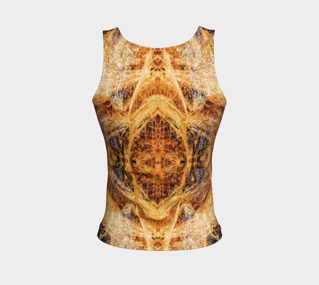 Fitted Tank Top: Rutilated Quartz, Alexander County, North Carolina, Inverted Color