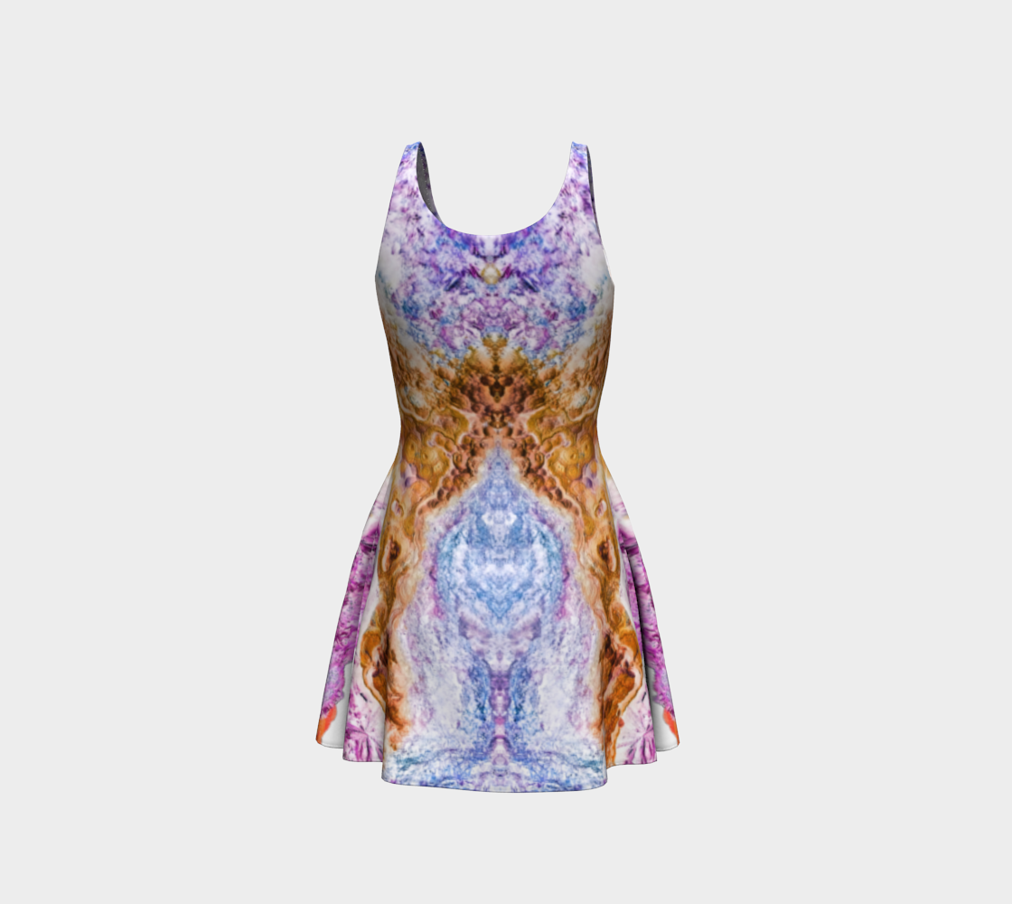 Flare Dress: Malachite Crystals and Azurite Botryoids, Queen Copper Mine, Bisbee, Arizona, USA, EX Yale, Circa 1900, Inverted Color
