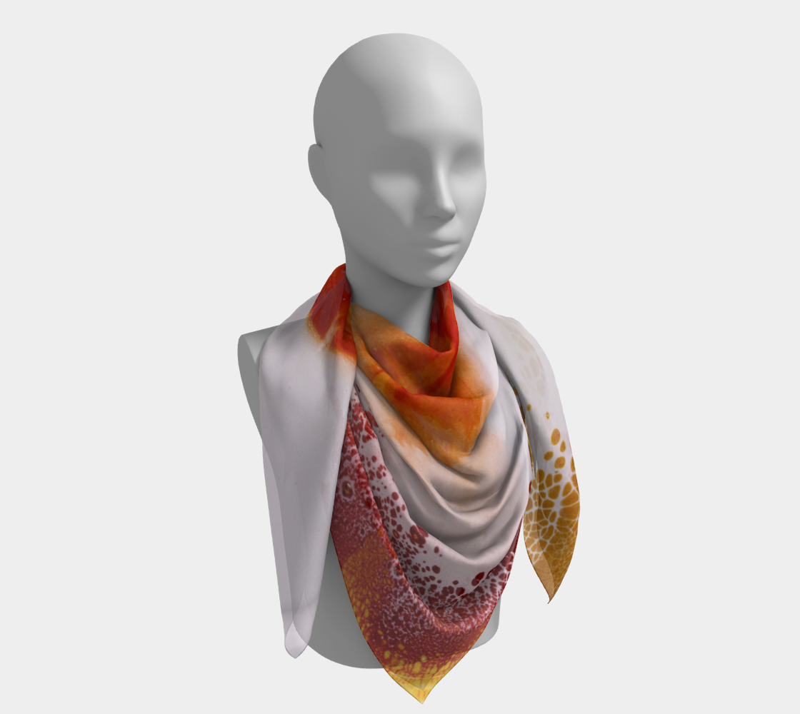 Square Scarf: Red and Yellow Oxide Dispersing in Croom Acrylic House Paint