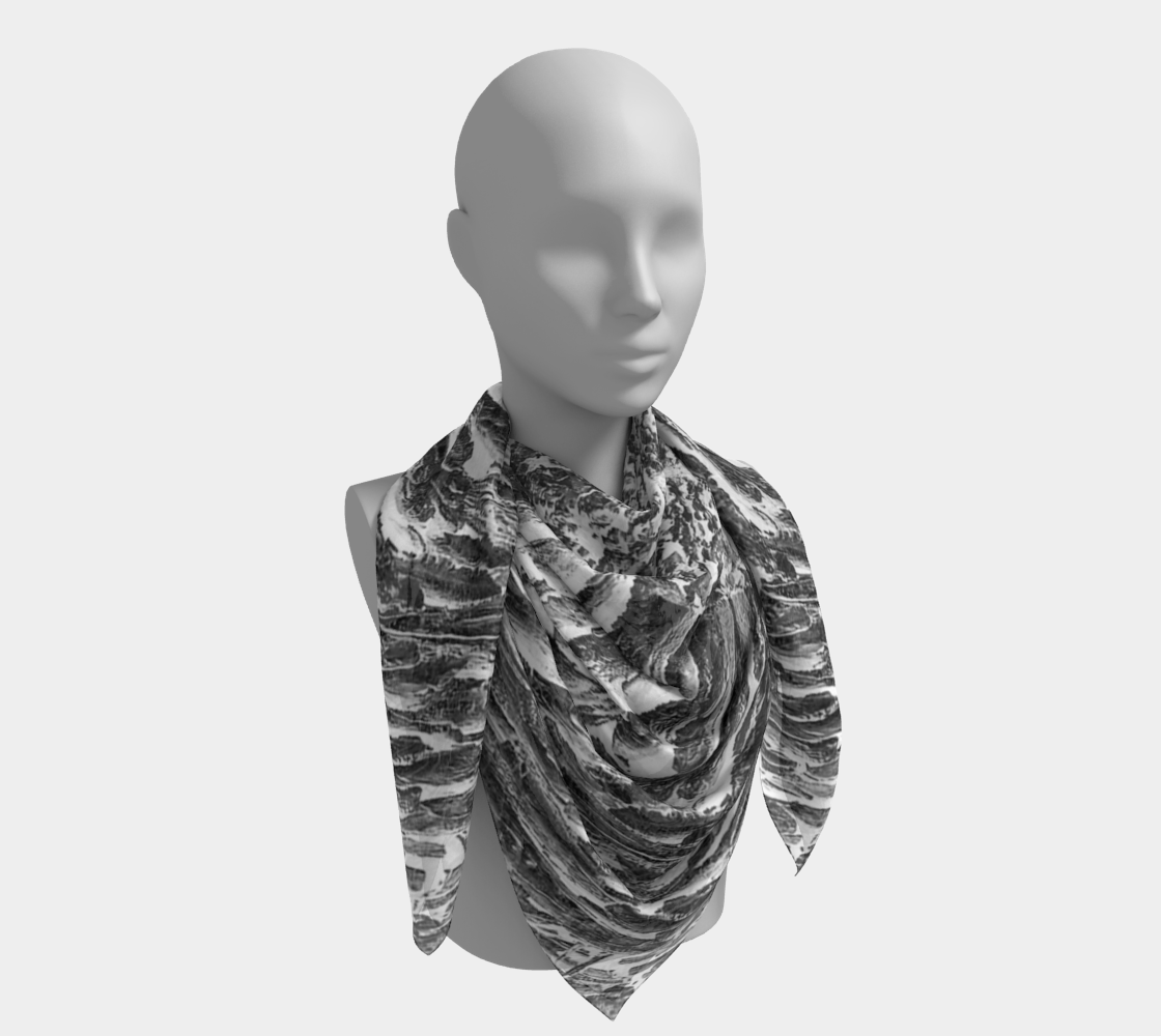 Square Scarf: Synthetically Grown Aluminum Crystals, Original Color