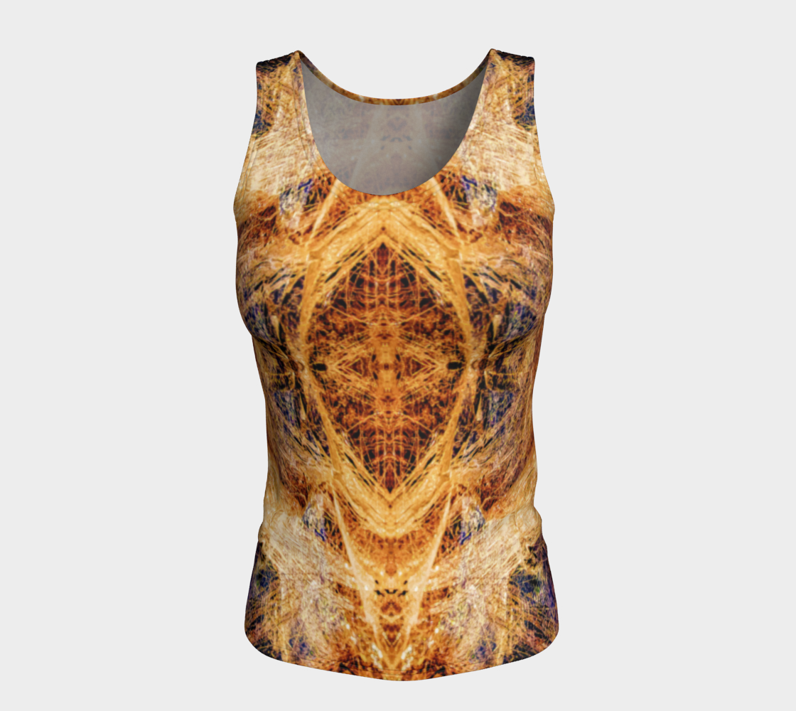 Fitted Tank Top: Rutilated Quartz, Alexander County, North Carolina, Inverted Color