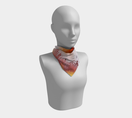 Square Scarf: Red and Yellow Oxide Dispersing in Croom Acrylic House Paint